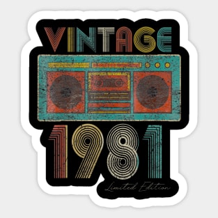 38th Birthday Gift Cassette Vintage 1981 Classic Sticker